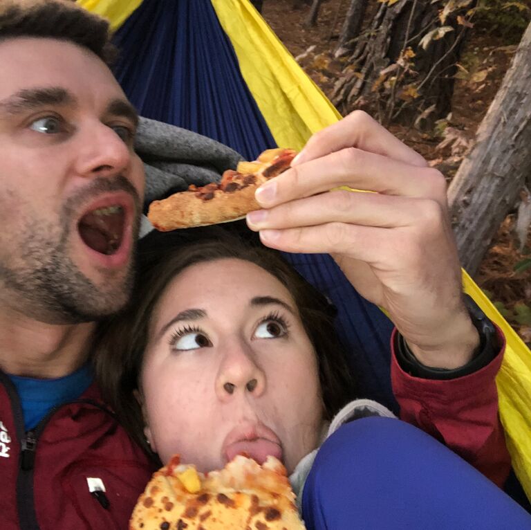 We spent the pandemic getting in a whole lot of quality time. From picnics in the hammock (yes, that is pineapple on our frozen pizza), to playing pickleball nonstop, to going on our first backpacking trip together...we tried to spend as much time outdoors as we could!