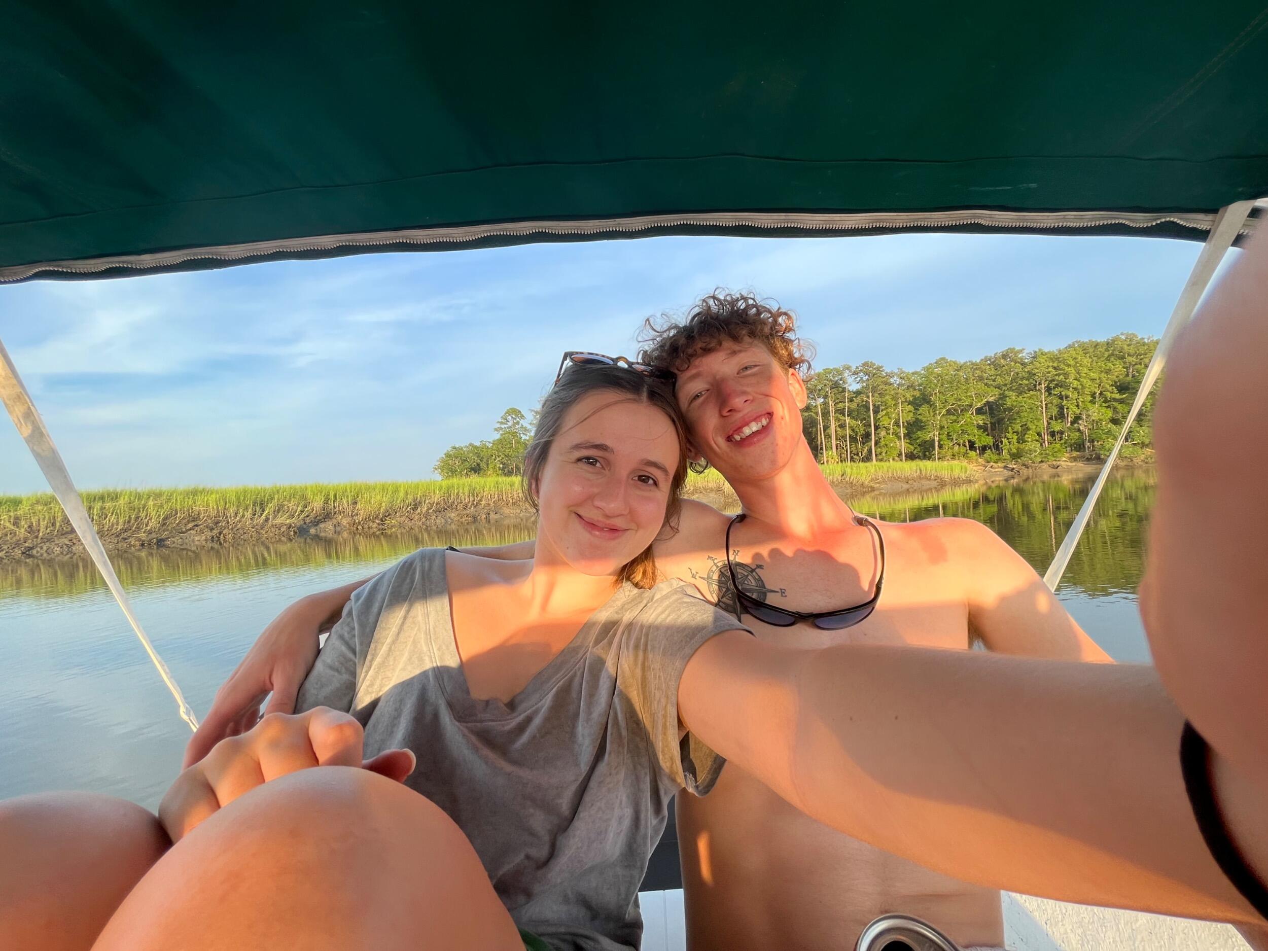 Connor bought a boat! The couple spent many days on the water...their absolute favorite place to be!
