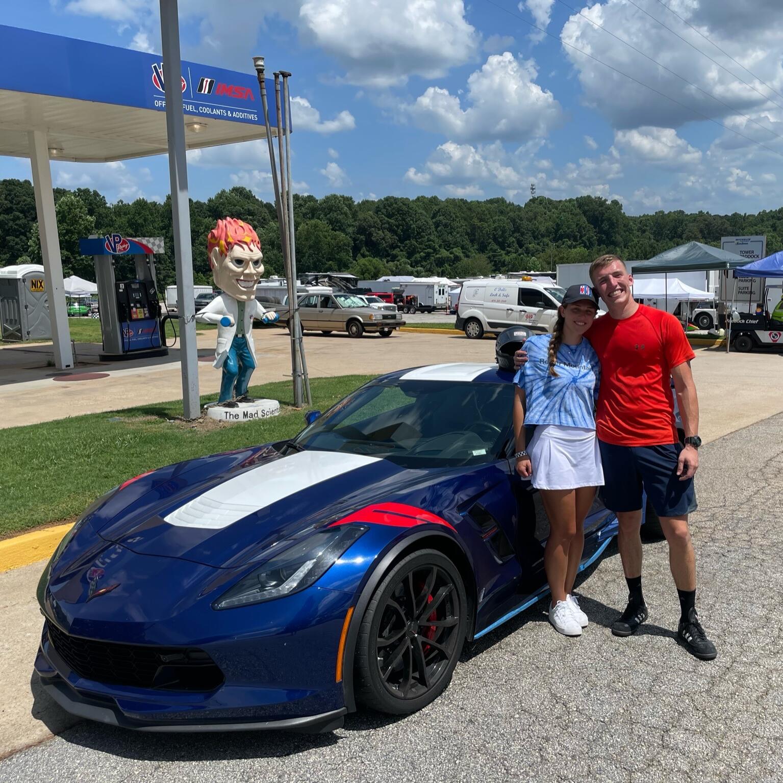 Courtney was quickly introduced to Drew's love of cars and racetracks at Road Atlanta. She also got to know Drew’s dad, Steve, probably a little more than she wanted to while Drew went out on the track. 