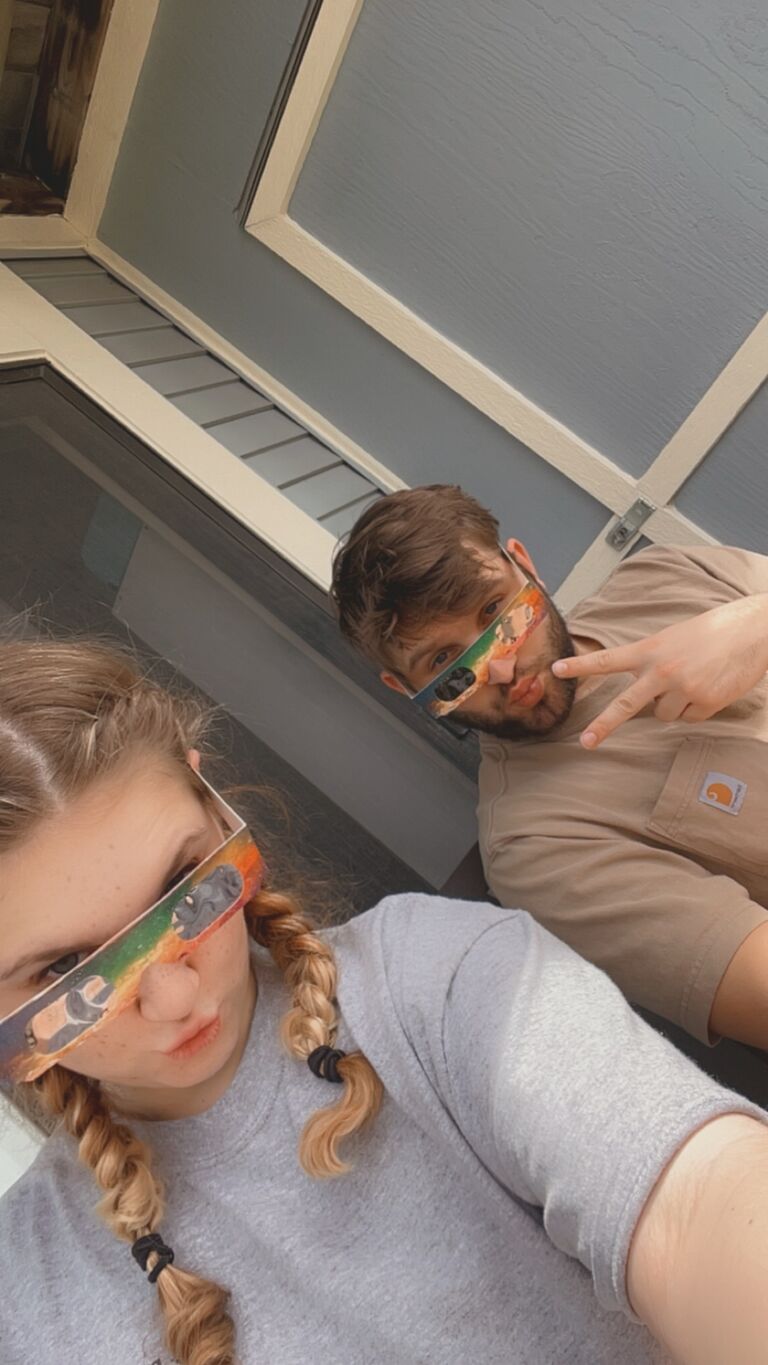 Watching the eclipse. 