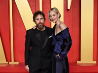 Leslie Bibb and Sam Rockwell at 2024 Vanity Fair Oscar Party