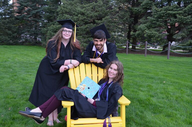 College graduation with everyone's favorite exit buddy, Maggie!