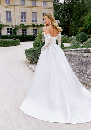 Mikado Bodice with Beaded Appliques and Lace Up Corset Back