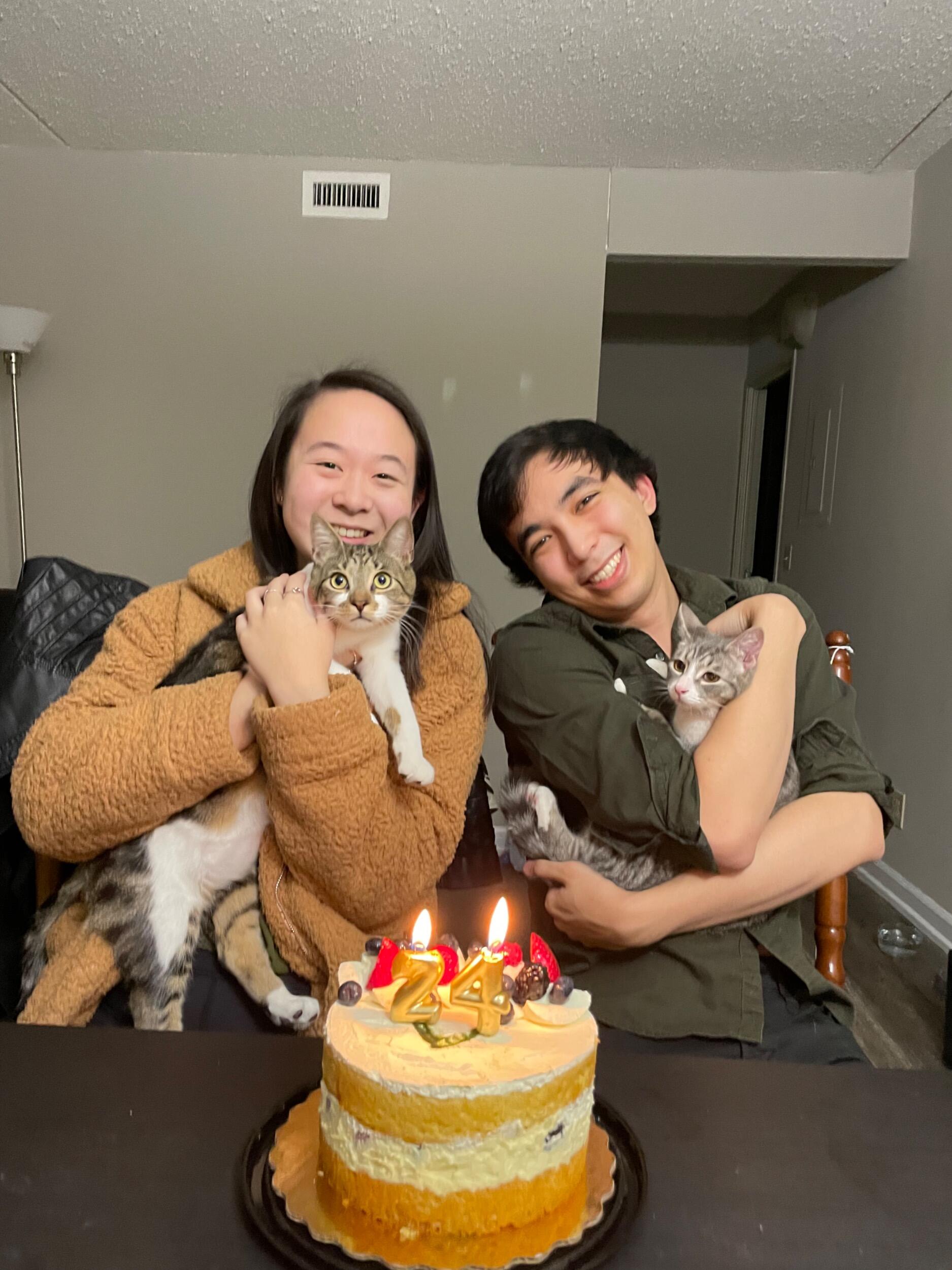 Our first family picture with Sprout and Poppy. We adopted these lil cuties in M1.