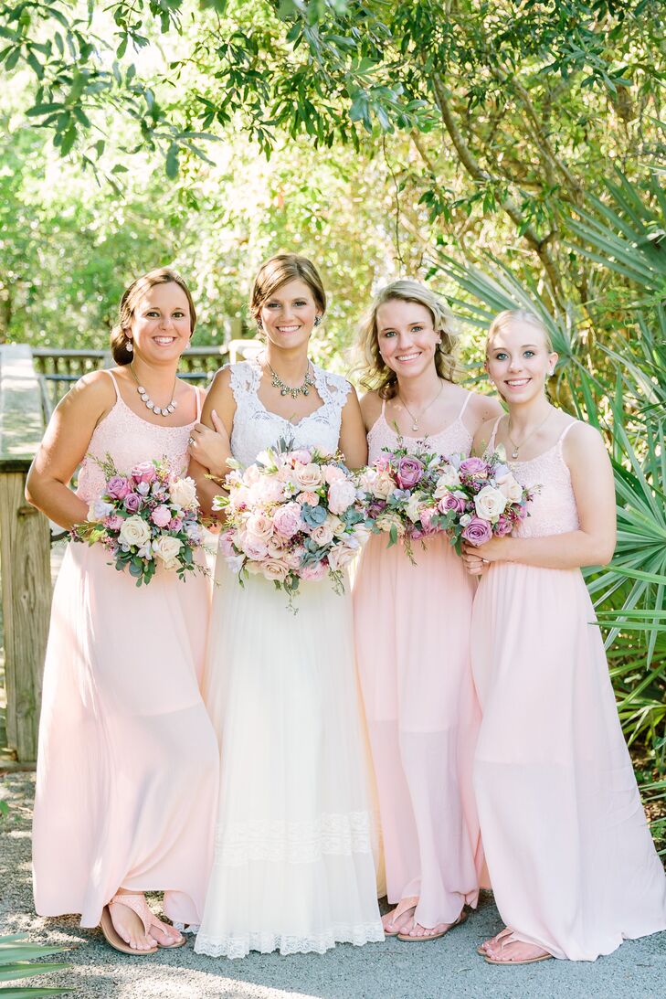 soft peach bridesmaid dresses