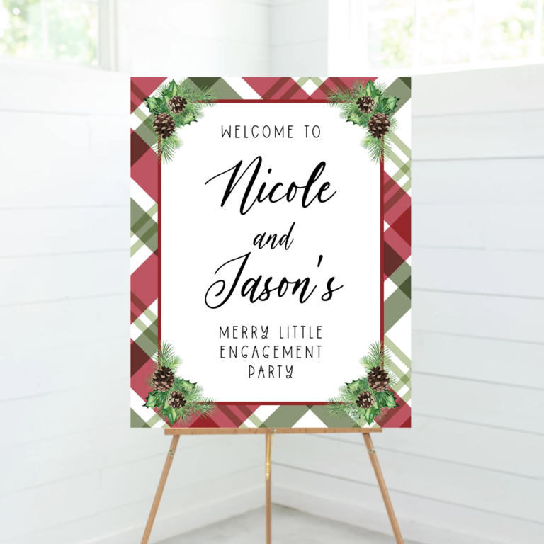 Christmas Engagement Party Welcome Sign