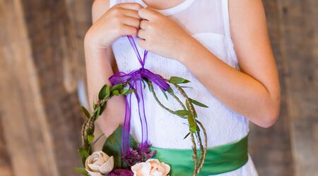 Girls Purple Sola Flower Wristlet Corsage