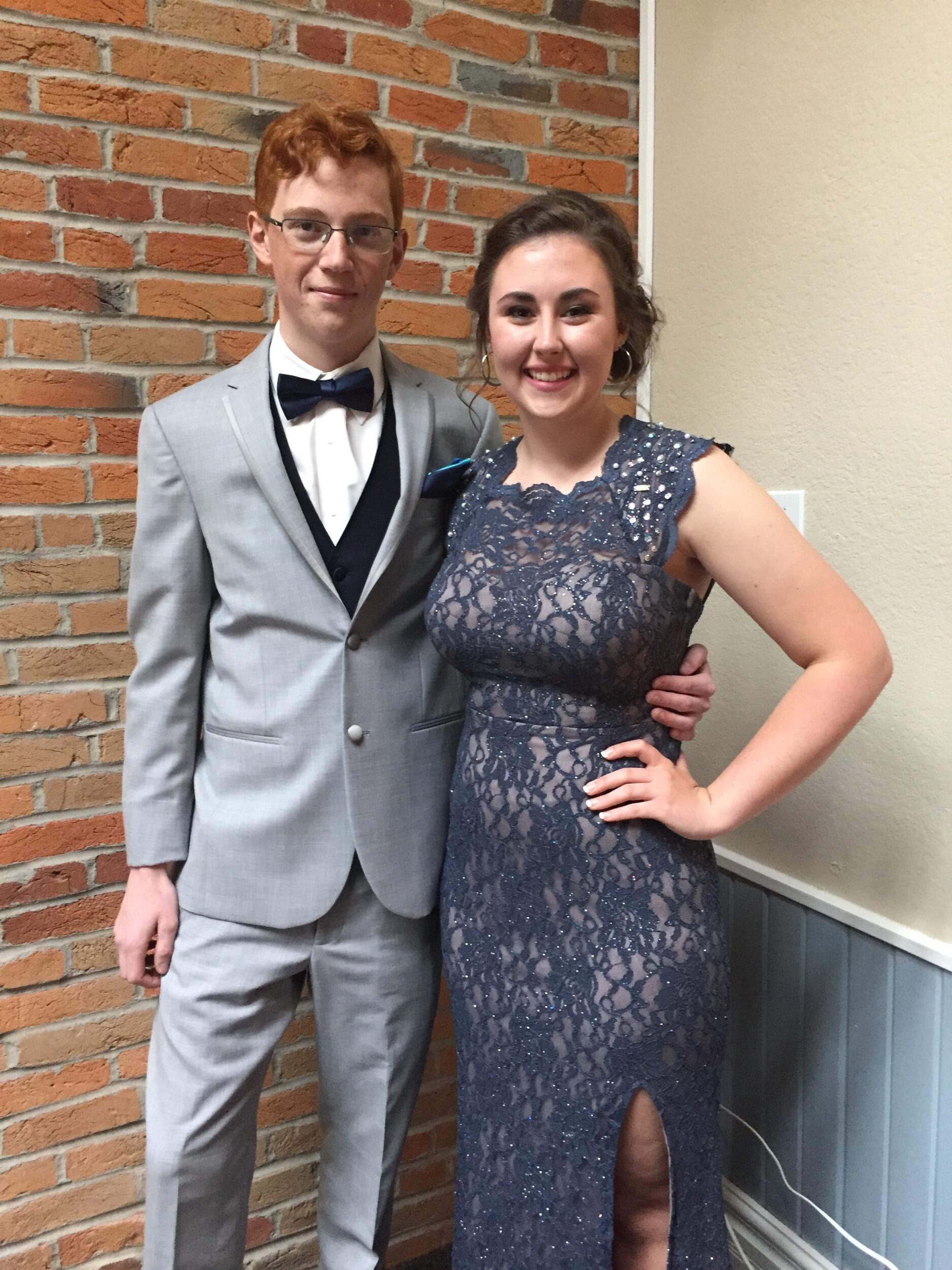 First picture together! Prom as friends. Jace as a junior, Abbe senior. 