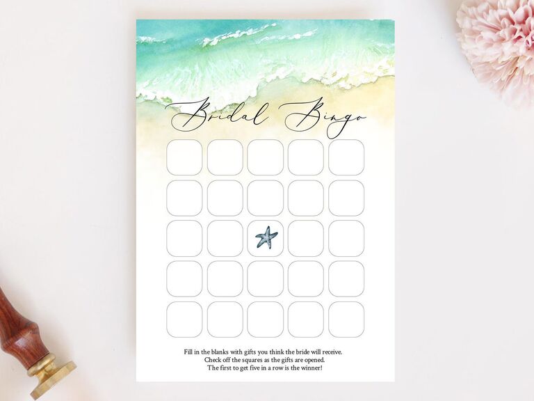 Etsy bridal bingo free printable game for wedding shower
