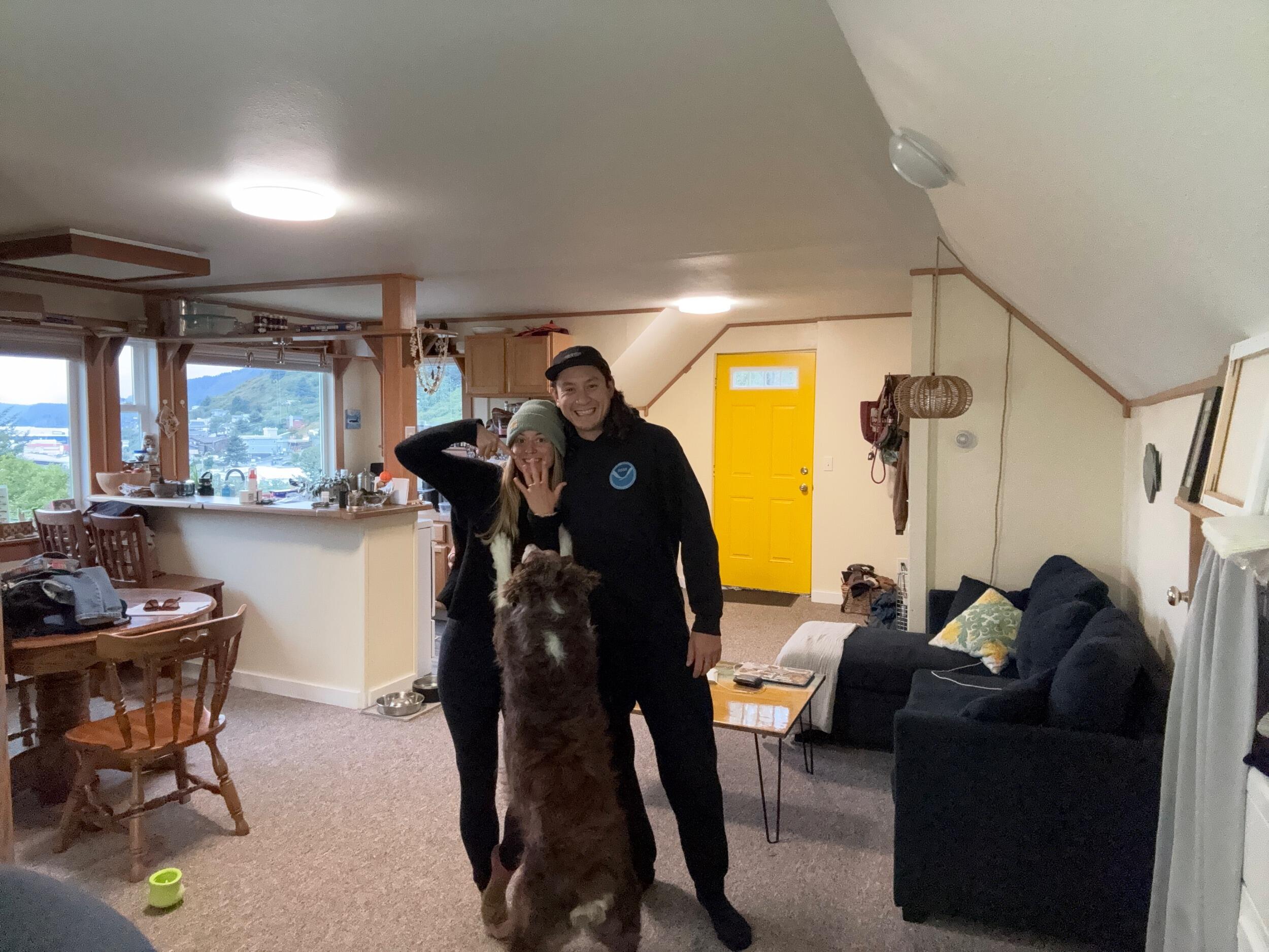 We moved to Kodiak, Alaska. Staci became a fisheries biologist for the International Halibut Commission and managed the Pacific halibut port in Kodiak. Sam became a survey tech on the NOAA's ship Rainier, where he mapped the sea floor around Alaska.