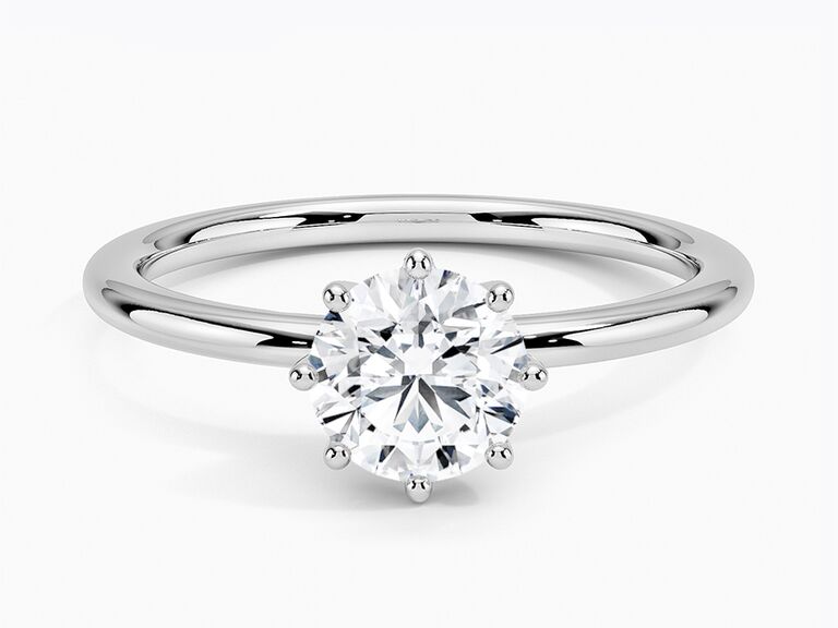 unique eight-prong round engagement ring 