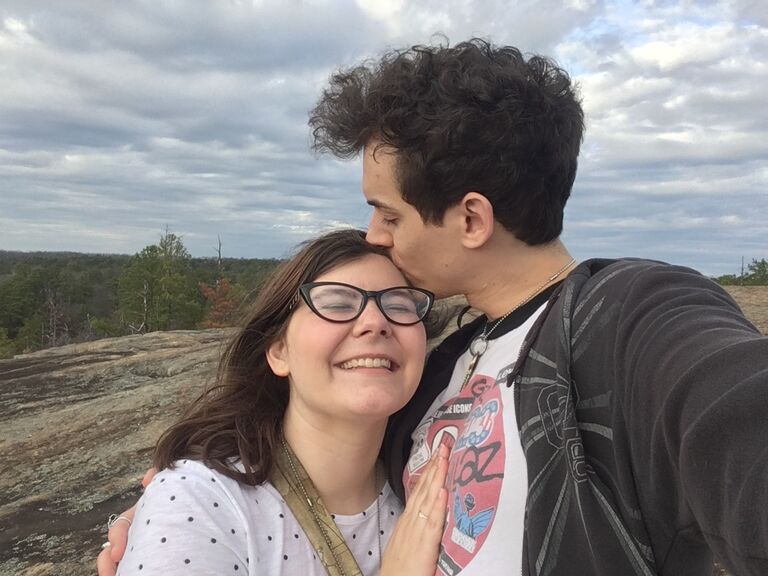 Justin gave AG a promise ring (he already knew she was the one by then)!

1 Corinithians 13:13 - So now faith, hope, and love abide, these three; but the greatest of these is love.'
