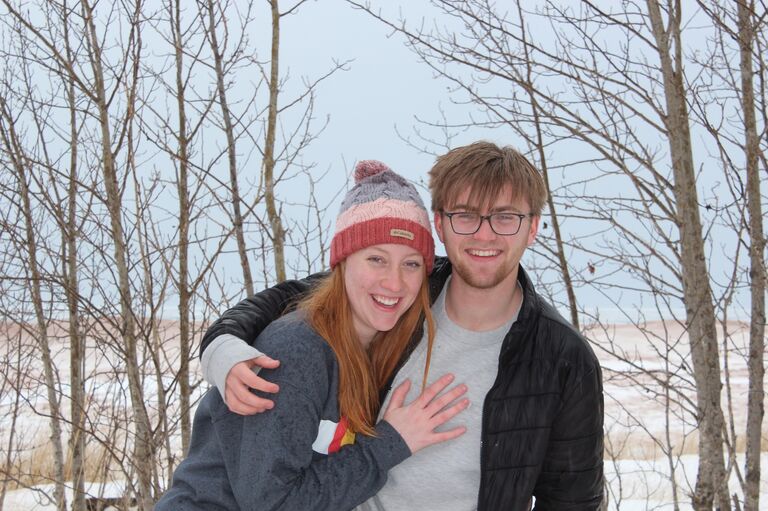 Within a month, we officially became boyfriend and girlfriend. The next month, March, we went to go visit each other's families for Easter.