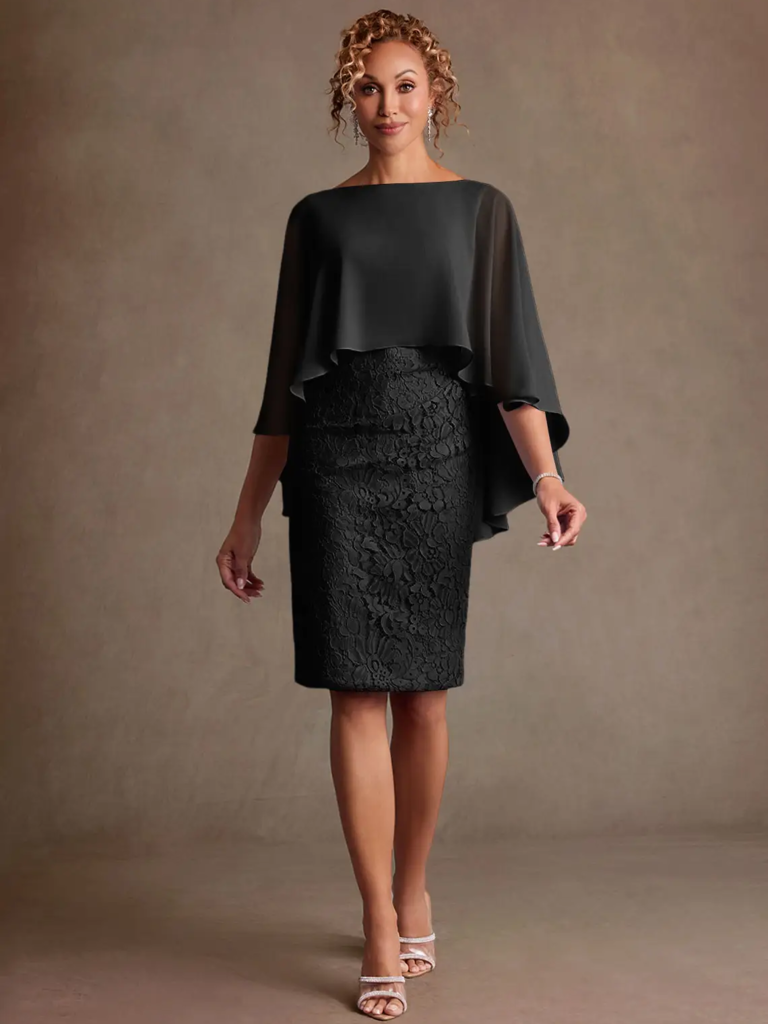 Azazie black midi mother-of-the-bride dress