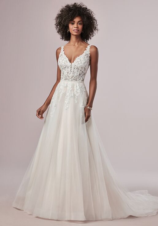 rose lace wedding dress