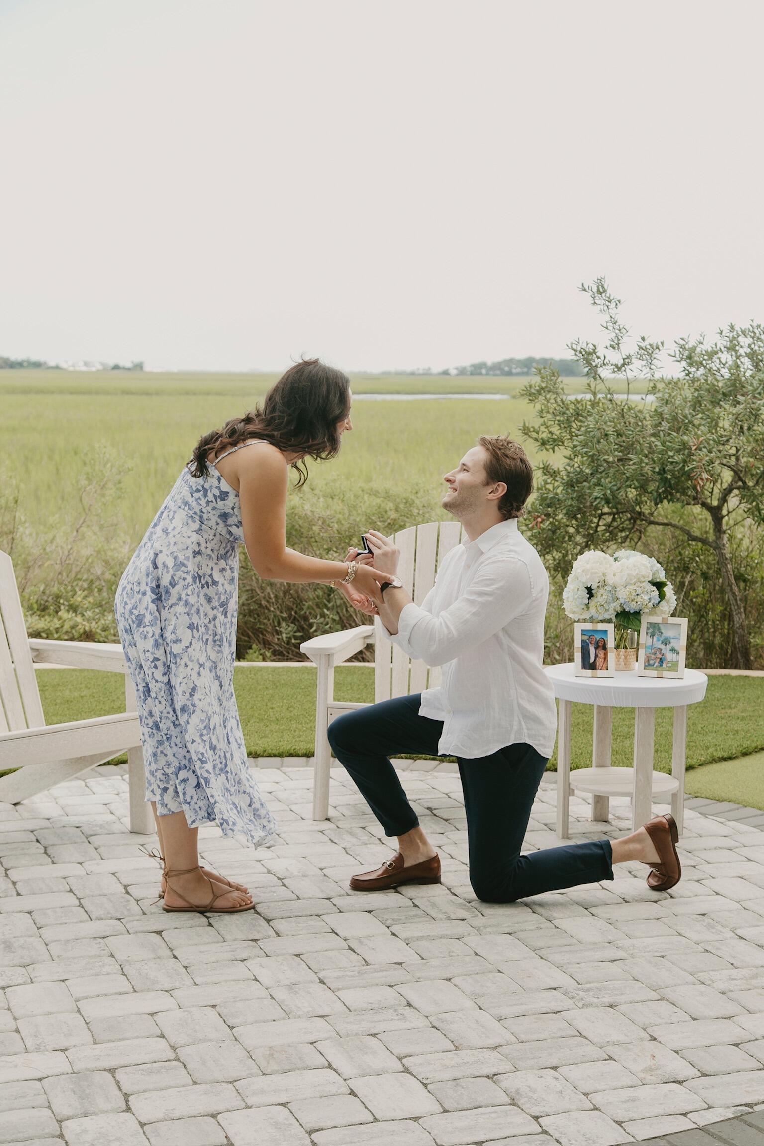 They get engaged back where it all began—Charleston, South Carolina.