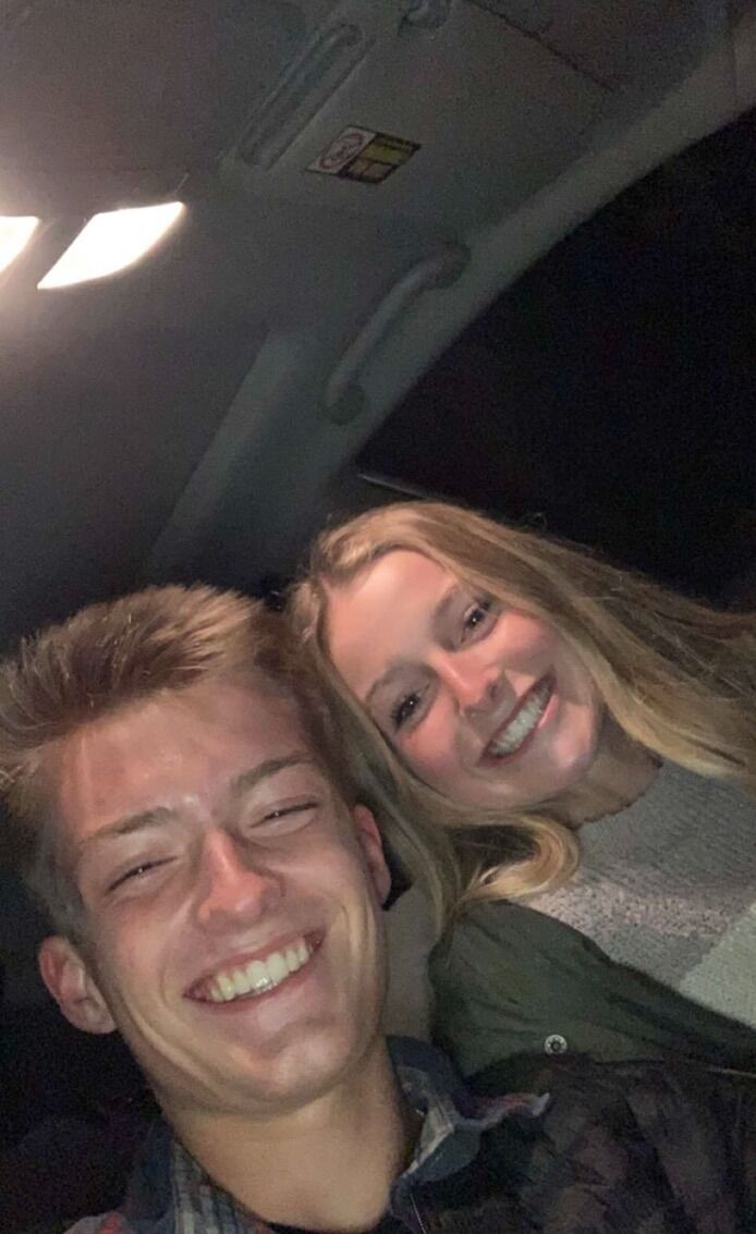 This was our first picture together and was taken on our second date. We went to a corn maze, got lost, ran into some friends, went to dinner, then took an enneagram test. Quite the night :) 