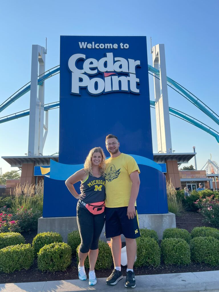 Michael could not ride roller coasters as a child due to his neck injury, so his first roller coaster ride at Cedar Point was one for the books.