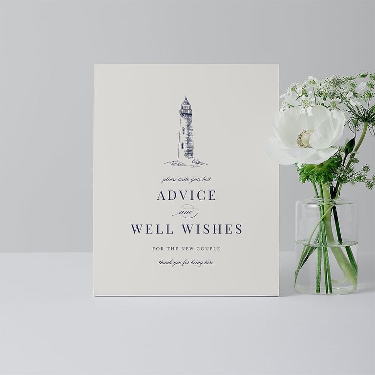 Lighthouse tabletop guest book sign