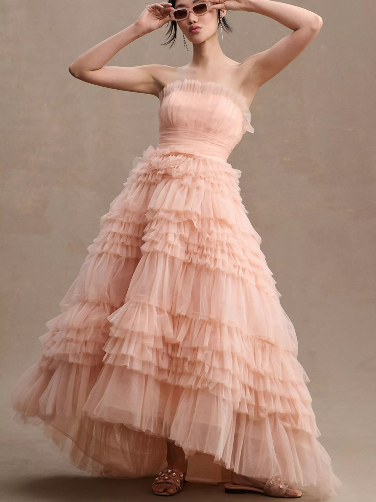 Peach hot sale couture dresses