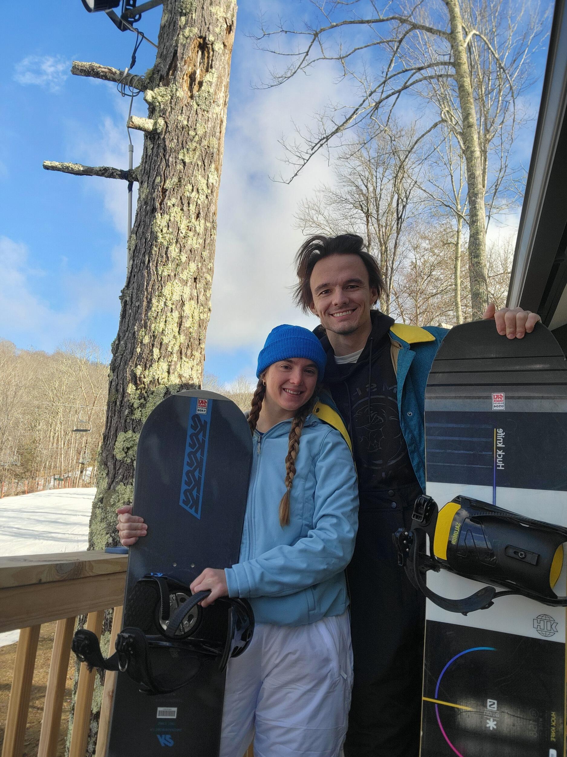 We took a road trip to Sugar Mountain to go snowboarding.