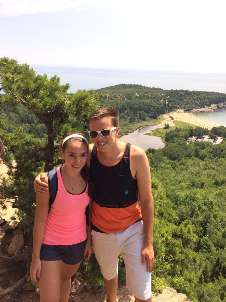 The summer after sophomore year, we visited each other in our home states. Justin came to Maine and tried his first lobster. We went whale watching, candlestick bowling, mini golfing, kayaking and on many hikes. Maine became a special place for us and we go back every chance we can.