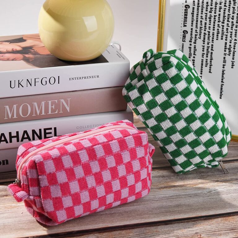 Large Capacity Checkerboard Pencil Case Girls Creative - Temu