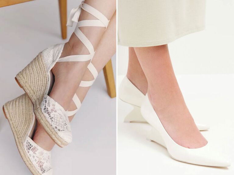 Bridal platform wedges best sale