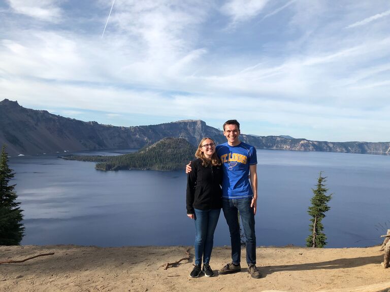 John and Bridget's first trip together to Crater Lake in Oregon