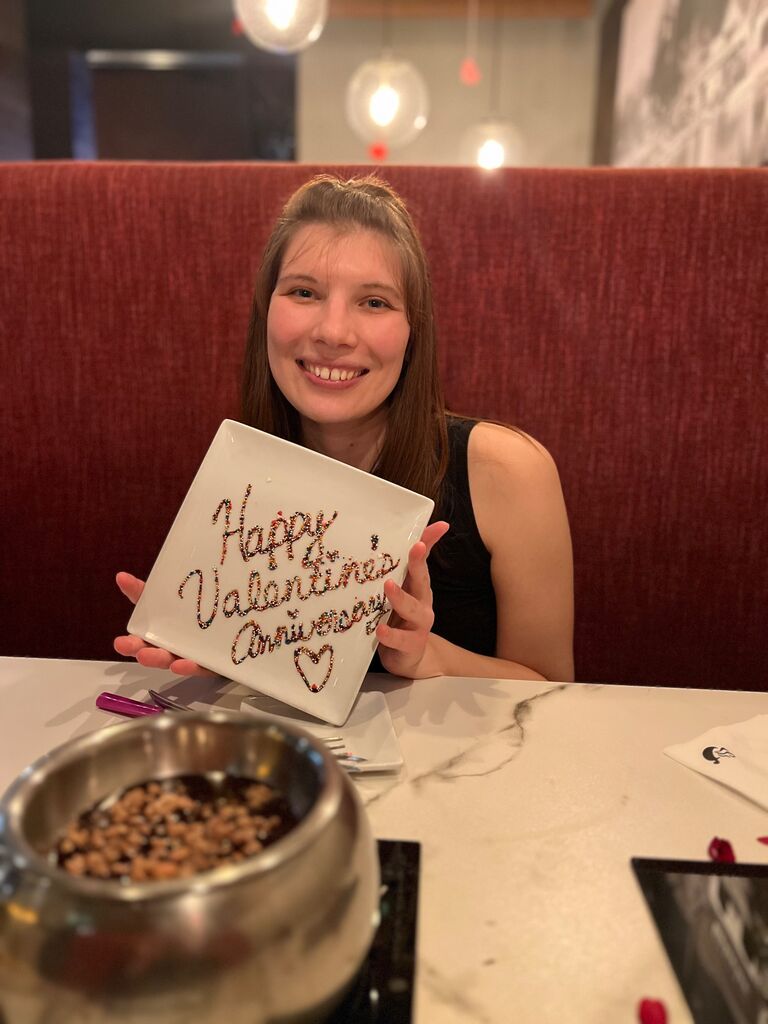 For their first Valentine's Day together (and 7-month anniversary), Fernando took Kati to The Melting Pot for a fancy, romantic dinner. It was just as delicious as they hoped it would be!
