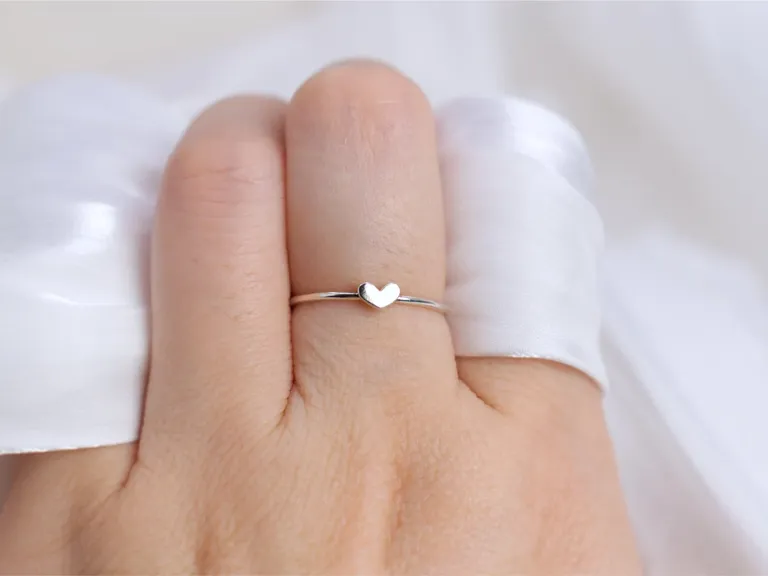 Tiny heart ring maid of honor gift from Etsy