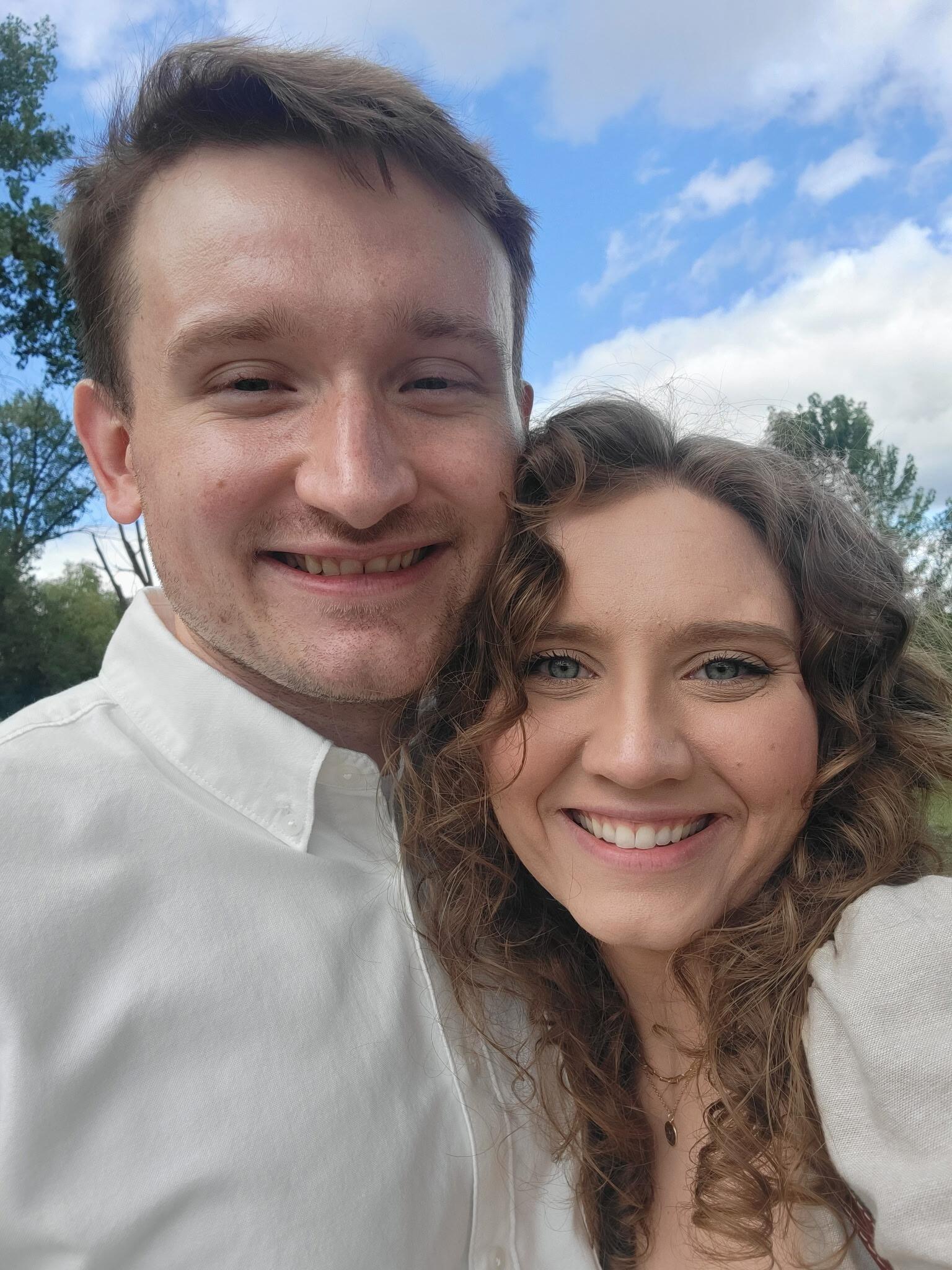 Selfie in our engagement shoot outfits at that bridge we love so much! It's a great picture, but not as great as Josh's. Go check those out in the Photos tab!