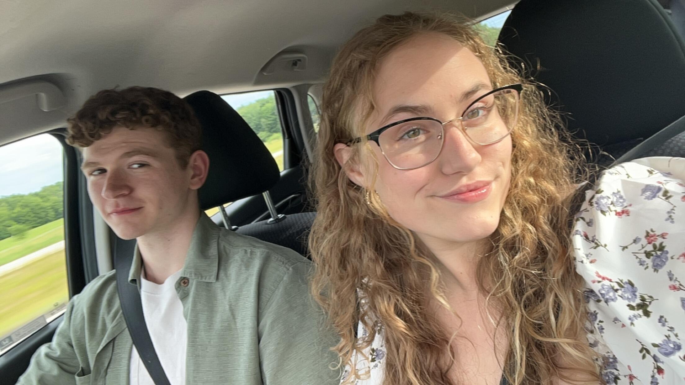 We took this photo on our way to take engagement photos! We are so excited to see them.