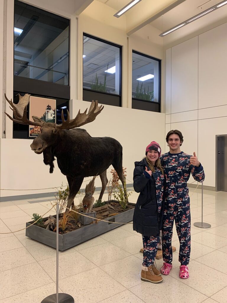 First Christmas. Getting Adam from the Airport