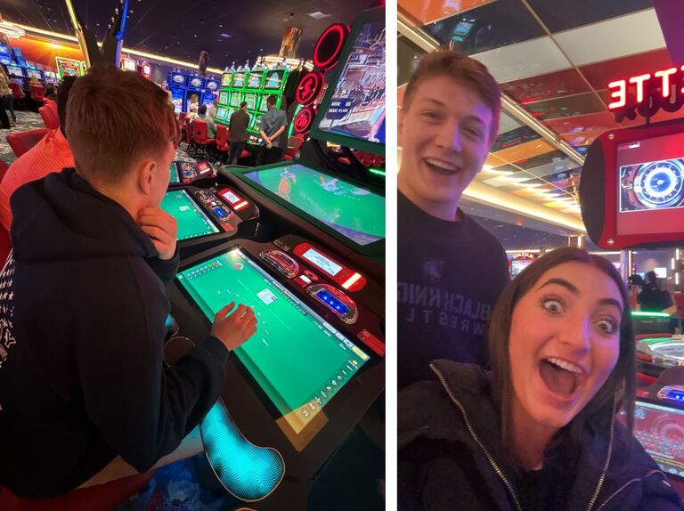 On their second date, the pair ended up at the Newburgh Casino! After letting the House take too much of their money, Mark and Katie decided to take a risk with their last $8 in the Roulette machine, putting a few dollars on black and the remaining money on the number 14. And guess what number it landed on?! 14!! There’s a 2.63% chance of that happening! They took their payout of over $80 and left the casino feeling like winners.