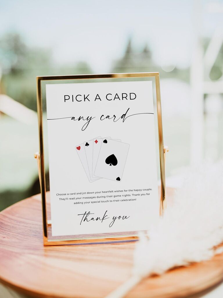 Playing card guest book sign