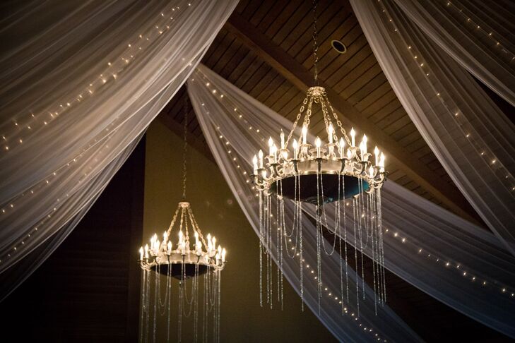 Reception With Chandeliers And Draped Fabric