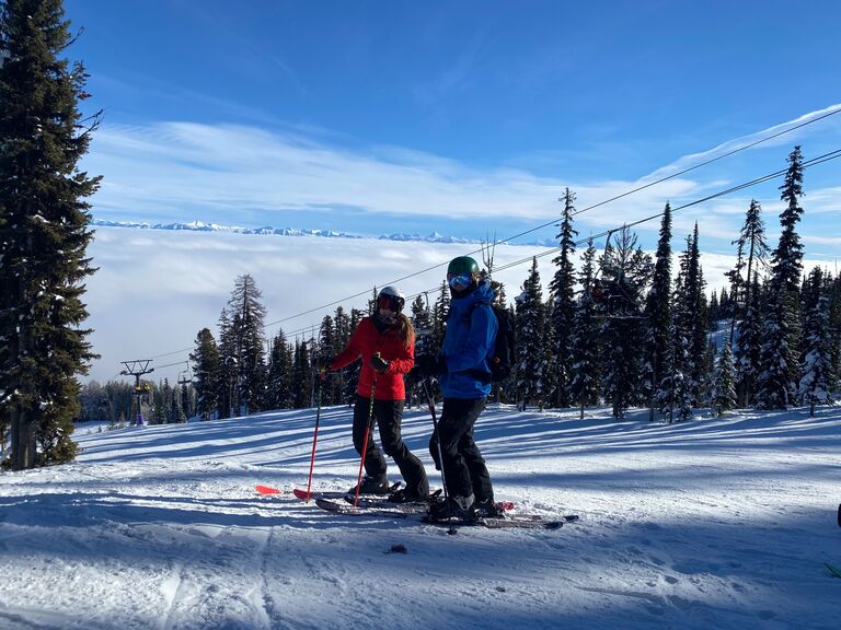 Nadine's first winter back on snow after breaking her leg. 