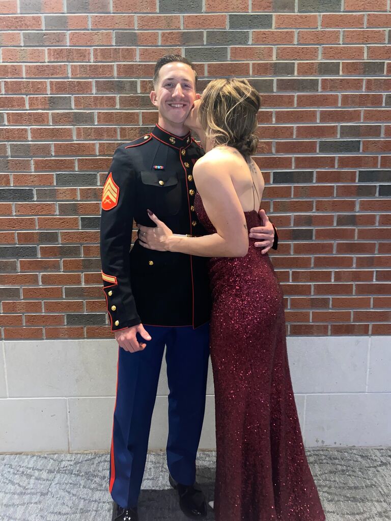 Morgan was so happy to wear a dress for the first time ever at Ben's SOI ball!