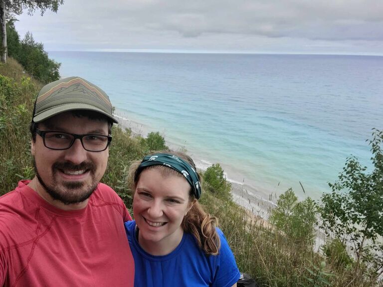 Our first multi-day backpacking trip together- North Manitou Island