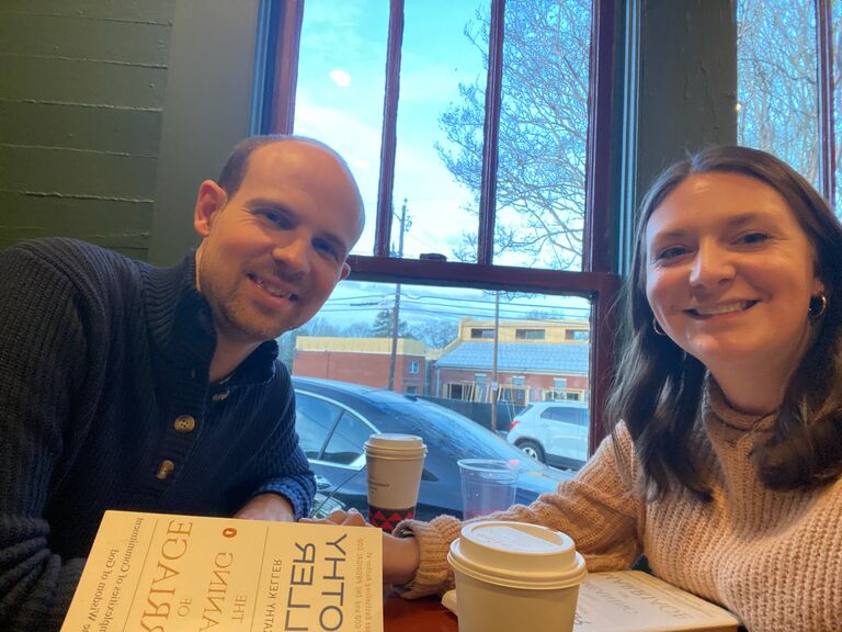 Chris and I started reading and discussing the book, The Meaning of Marriage. For our chapter 1 discussion, we went back to our first date spot at Land of A Thousand Hills coffee shop in Roswell, GA.