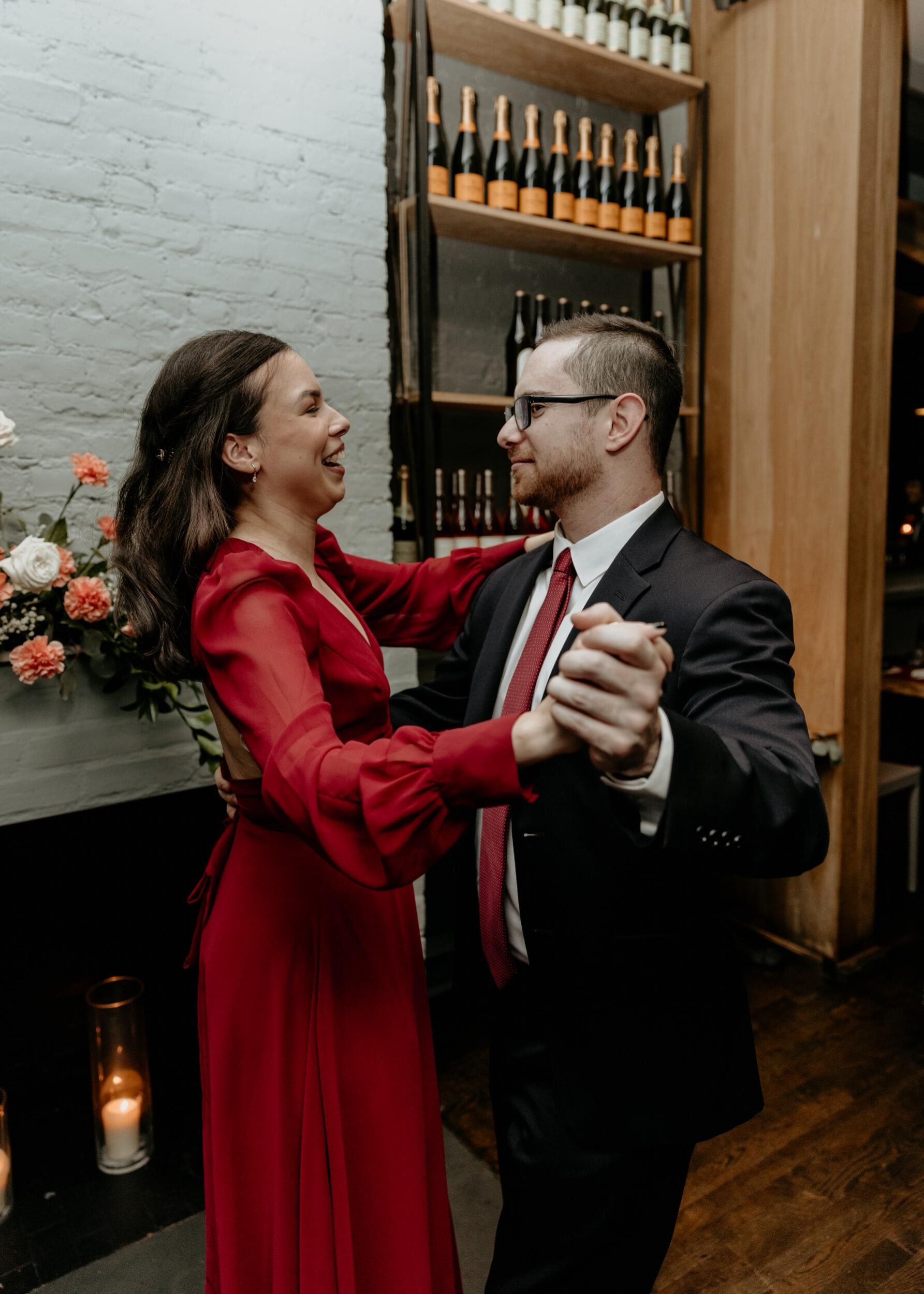 Dancing together at MJ and Tim's wedding, in New York. 