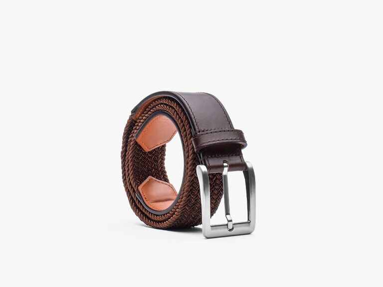Woven brown belt gift idea for best man