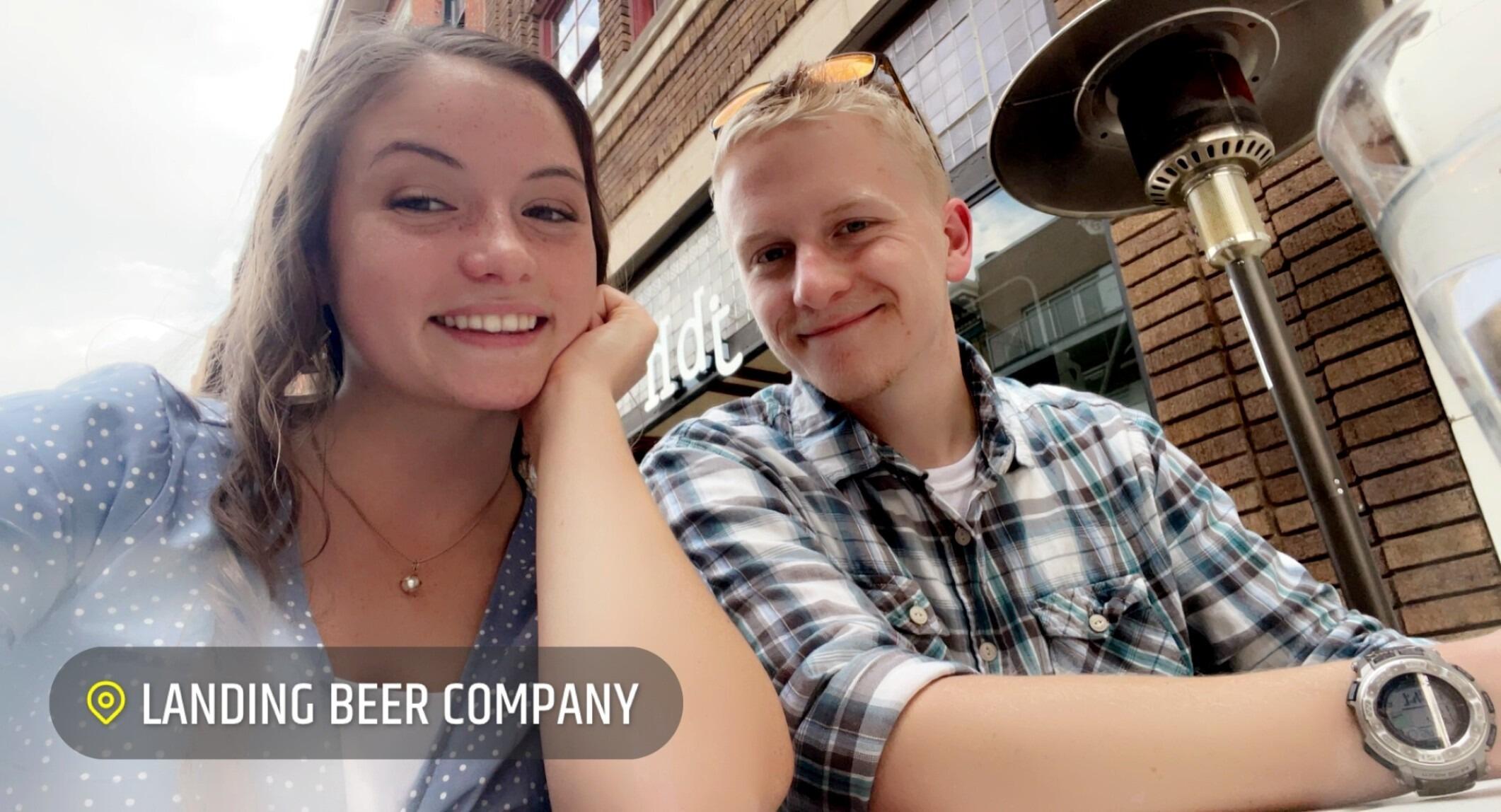First Downtown Fort Wayne date with Hannah and Seth Brown. Went to the Landing Beer Company for dinner, walked around Promenade park, and rode on a scooter together