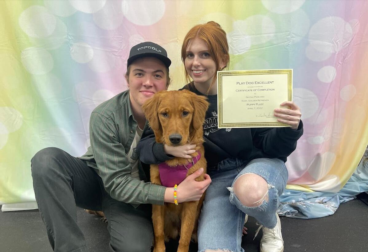 Tate and Nicole celebrated 1 year together and shortly after Ruby graduated obedience school. Proud parent moment!