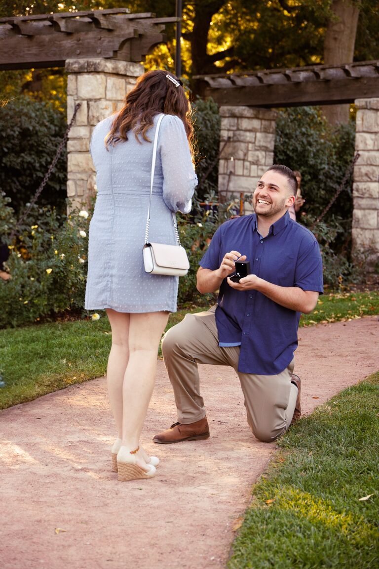 Kyle got down on one knee and proposed! 