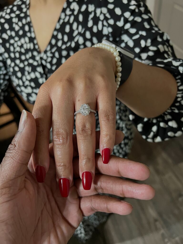We're engaged! Chris popped the big question! The journey of #MarryingMcGhee begins!