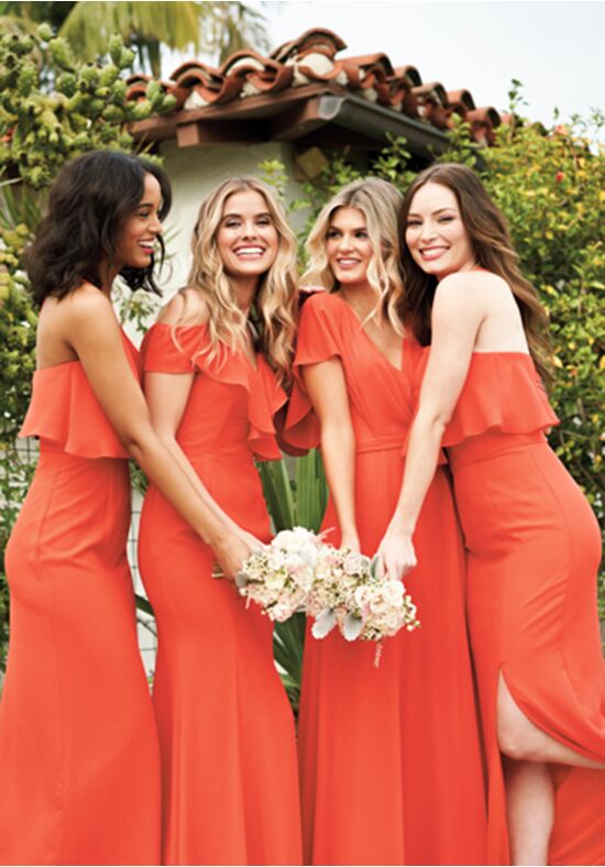 blood orange bridesmaid dresses