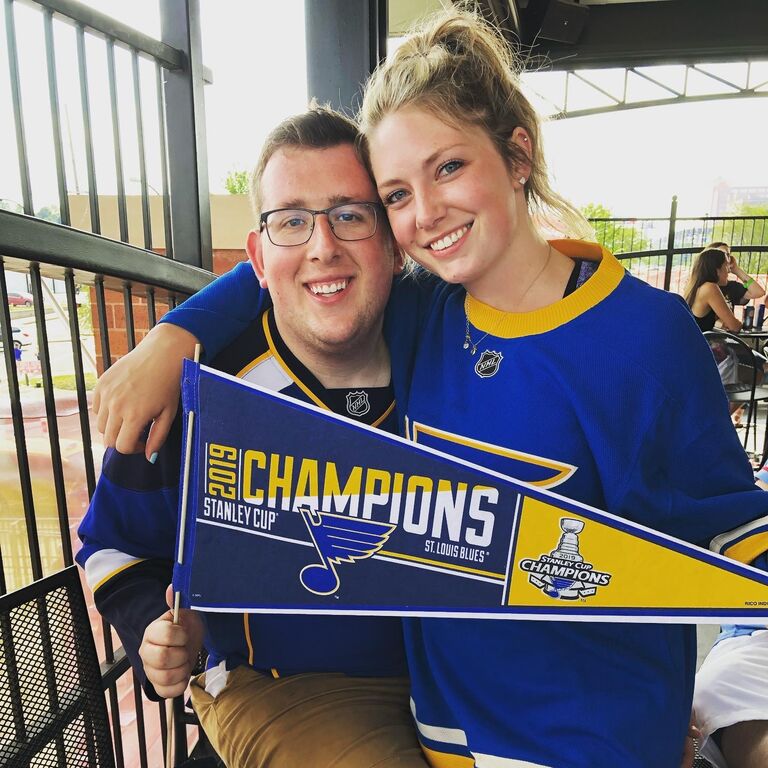 Matt & Brittany after the Blues 2019 Stanley Cup parade.