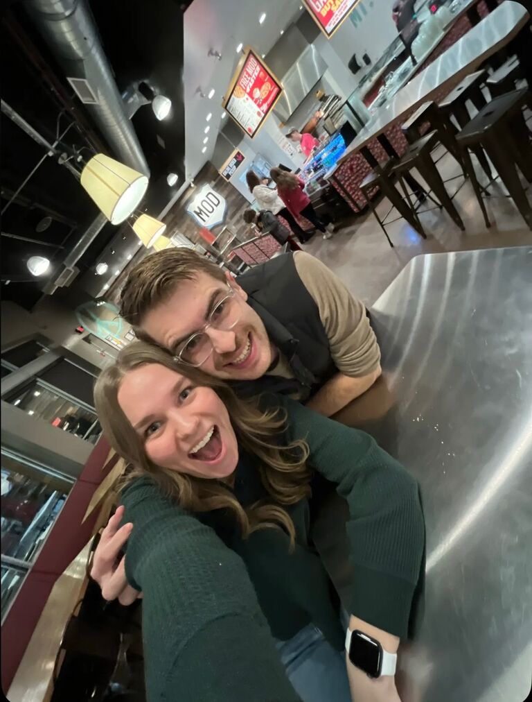 Mike asked and Emma became his girlfriend at Mod Pizza one Wednesday before Youth Group! 